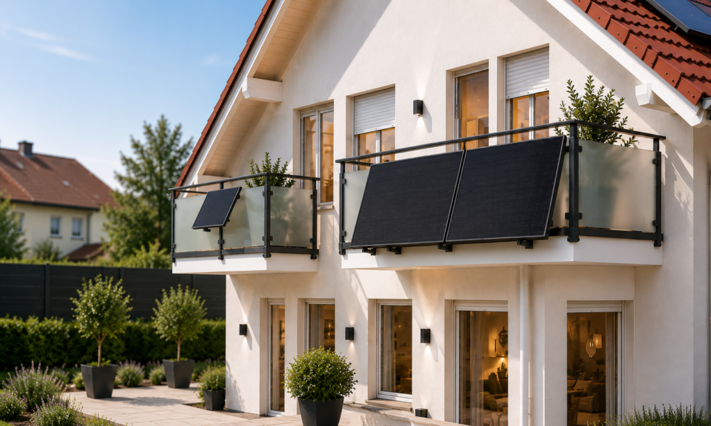 Vergleich: ein kleines und zwei große Solarmodule am Balkon – optimale Größe Balkonkraftwerk