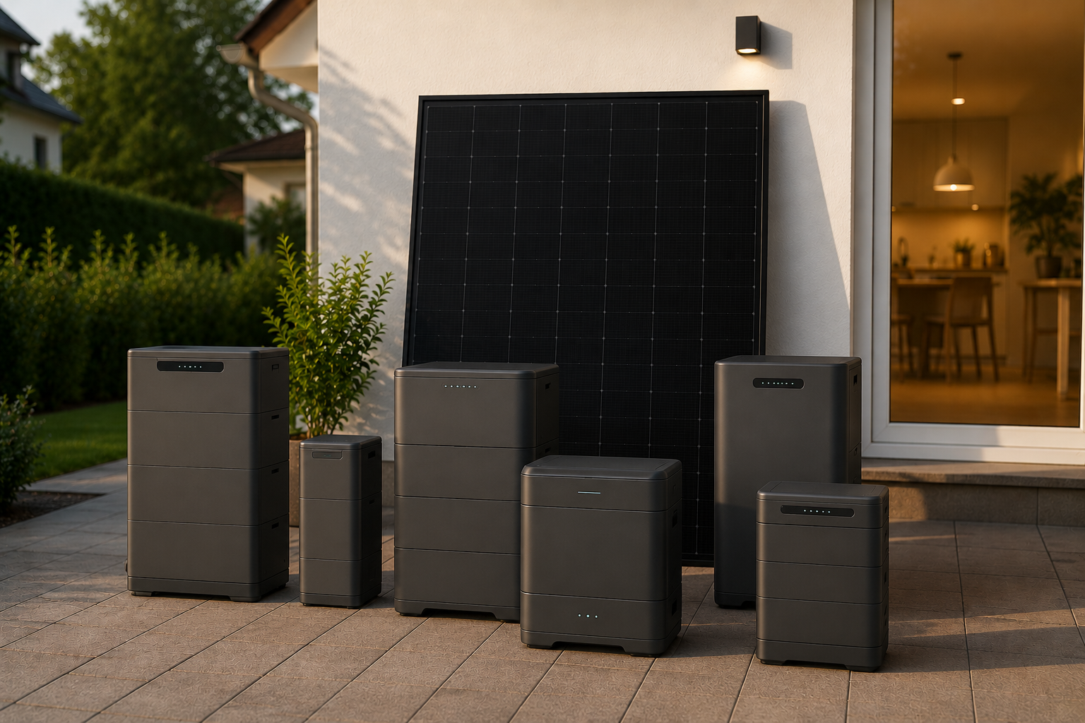 Balkonkraftwerk mit weißem Batteriespeicher an Hauswand – Balkonkraftwerk mit Akku erhöht Eigenverbrauch