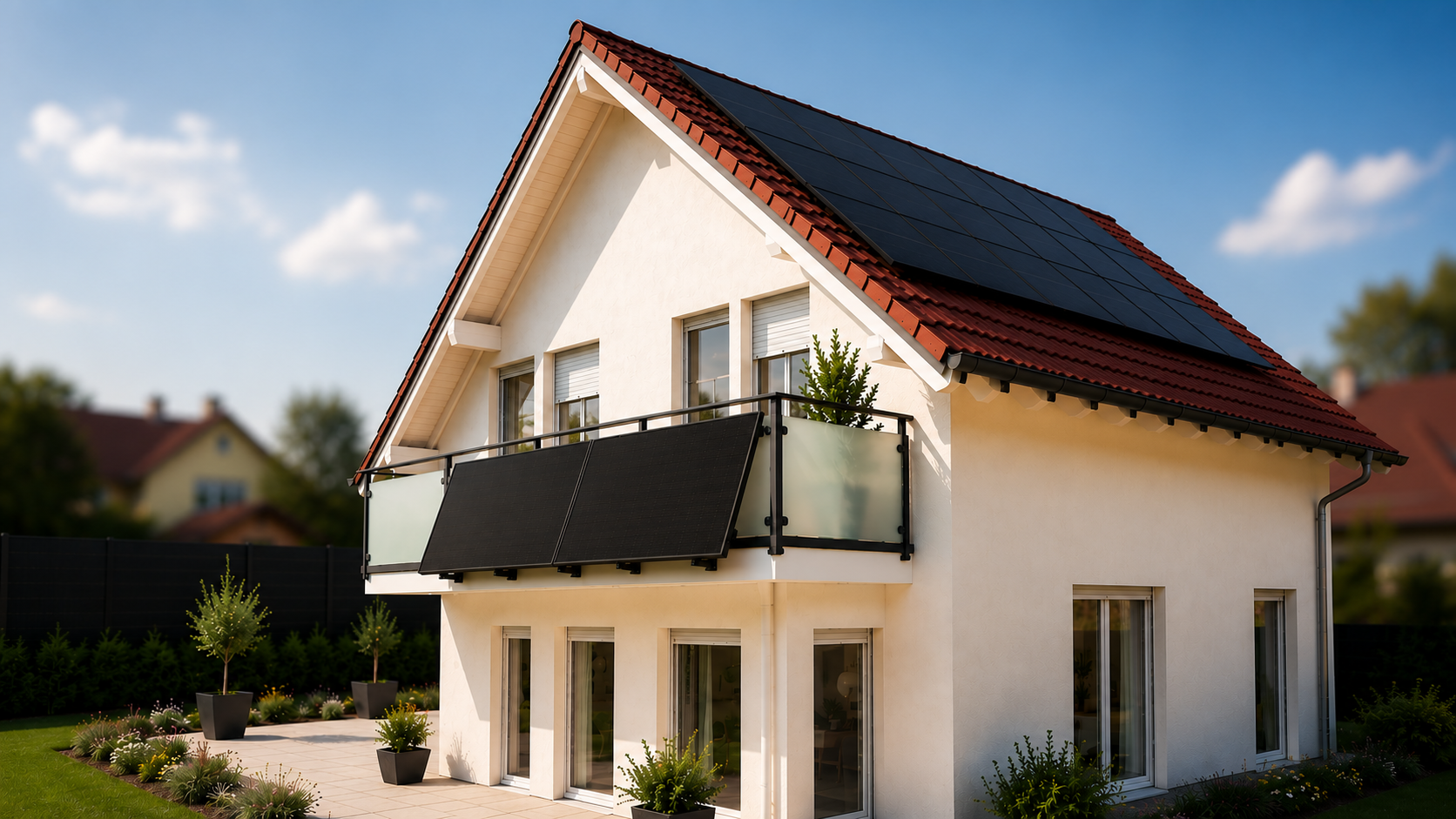 Vergleich Balkonkraftwerk mit zwei Modulen vs. große Dach-PV-Anlage – was lohnt sich mehr