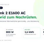 Anker SOLIX Solarbank 2 AC E1600: 1.200 W DC-Eingang über zwei MPPT, 800 W AC-Eingang für den vorhandenen Wechselrichter, 1,6 kWh Speicher erweiterbar auf 9,6 kWh, 800 W Ausgang ins Hausnetz plus Notstrom